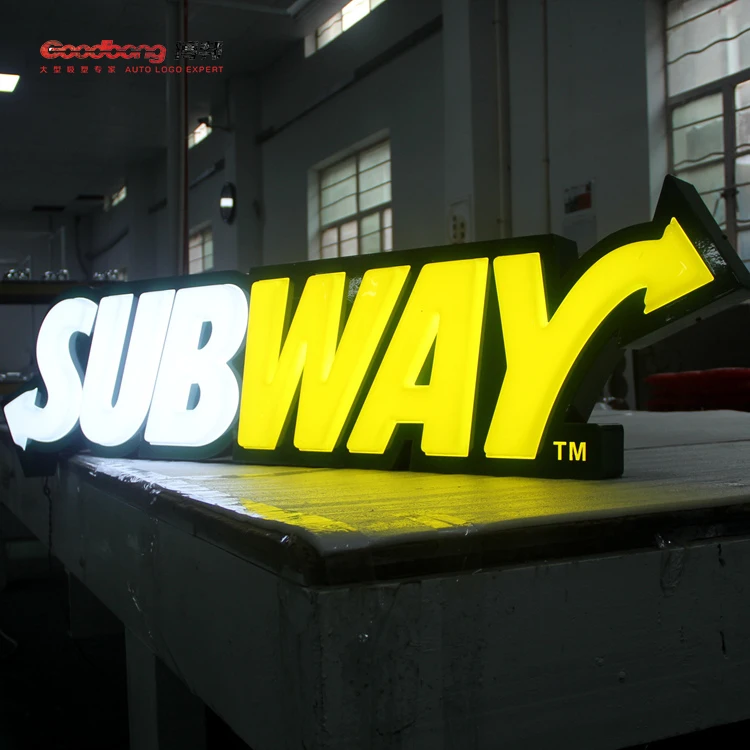Custom Outdoor LED Light box for Store Advertising Subway 3D Light Acrylic Letter Electronic Signage