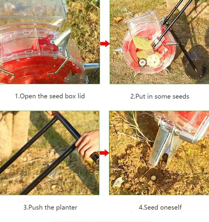 Hand-Pushed Single Barrel Planter Manual Drum Corn And Soybean Agricultural  Seeder