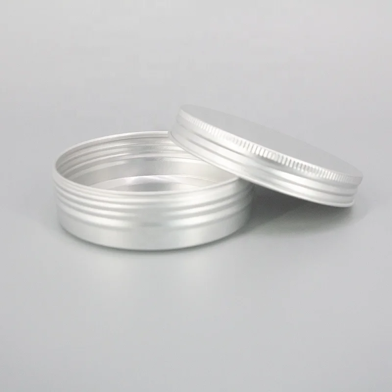 Wholesale empty round aluminum box packaging can facial cream tin aluminum container jar with screw lid