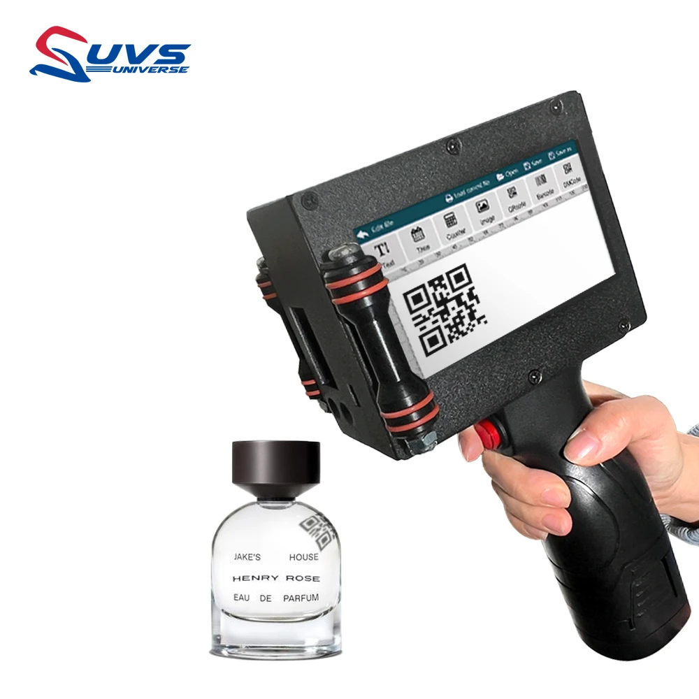 UVS Handheld U2 12.7Mm Inkjet Marking Machine Barcode Expire Date Number Printer Price Stamped Solvent Ink Printer