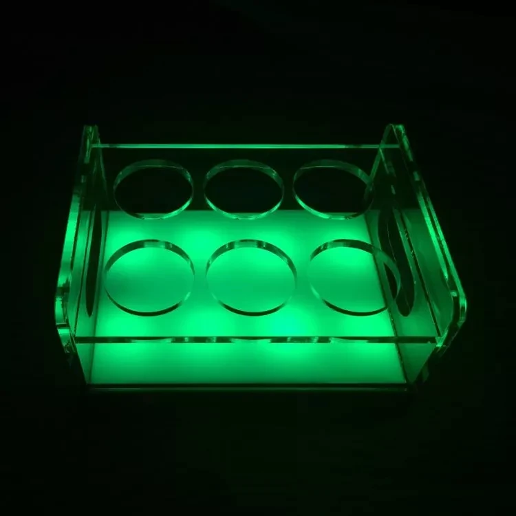 13.7X4.3X5.9Inches Acrylic Bar Wine Cup Holder With Led Light Catering Di Amore Shot Glass Serving Tray