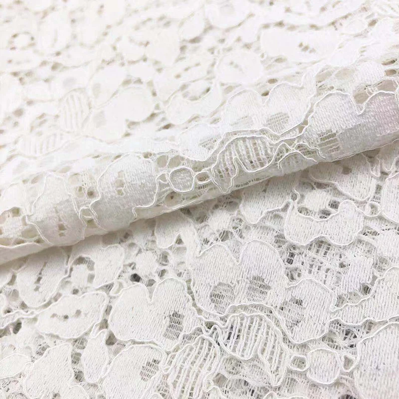Custom Nylon Cotton Lace Fabric For  Dress Decoration