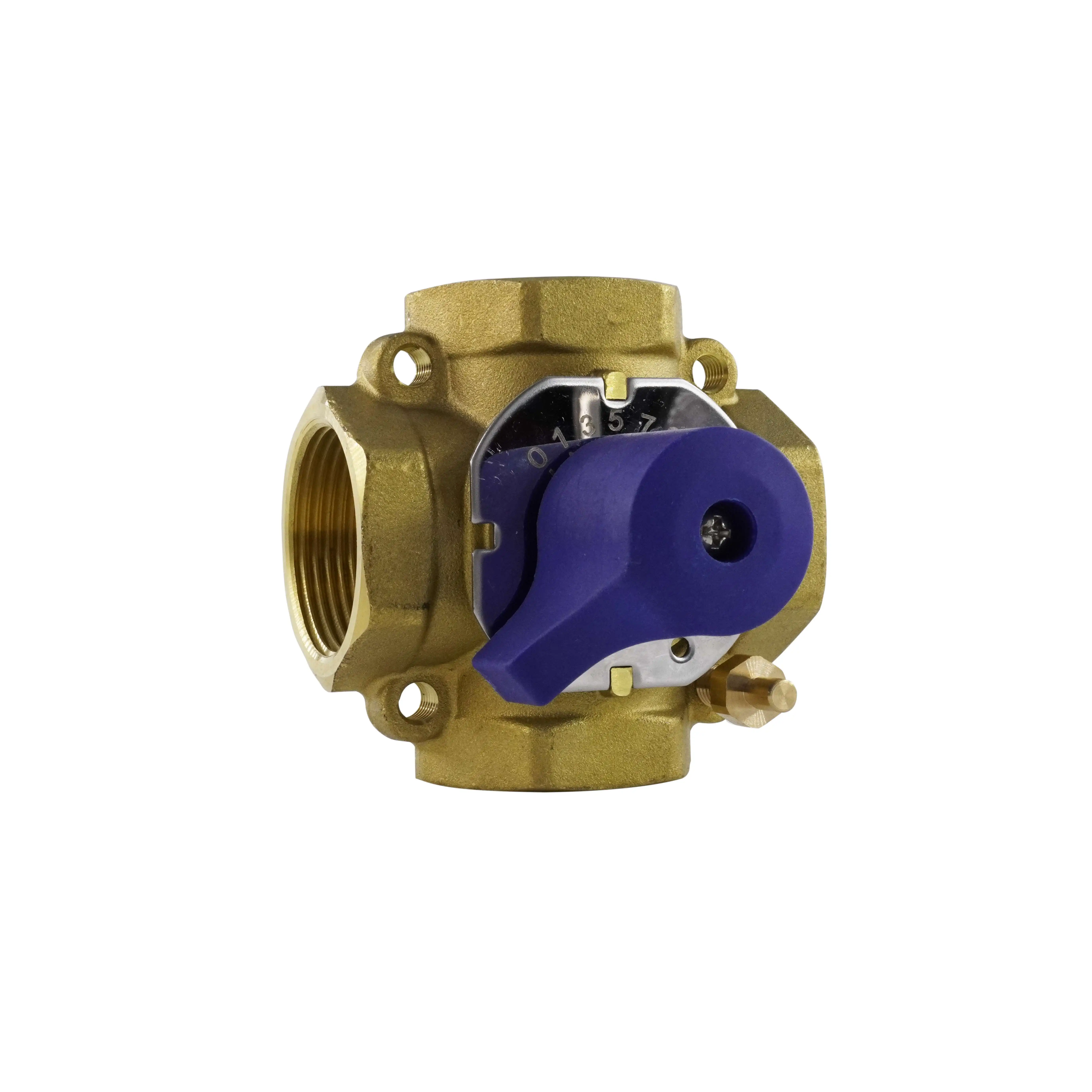 ZL-2143 Brass 3 4 way actuator rotary motorized mixing valve