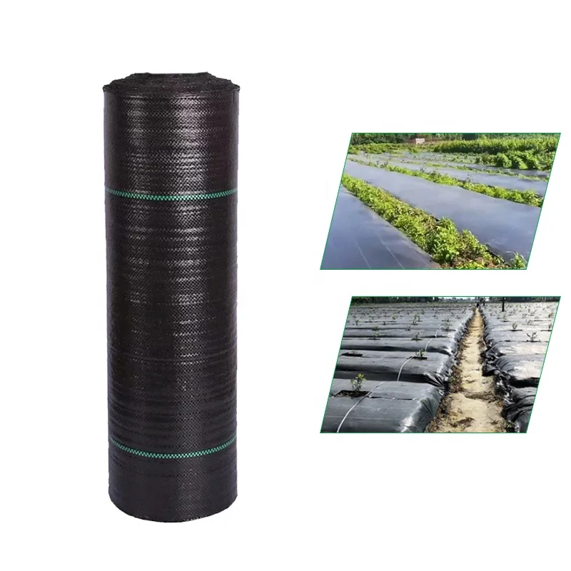 Greenhouse PP Woven Mesh Fabric Agricultural Black Plastic Gardening Mulch Film Ground Cover Weed Control Mat