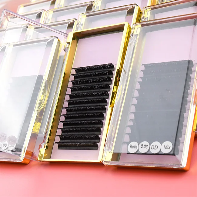 Mega Volume Fan Eyelash Extension Tray Vendor Matte PBT Fiber 5-25mm Silk Mink Cashmere Lash Extensions