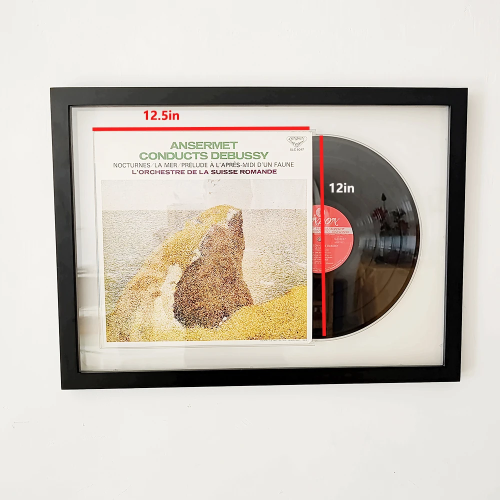 Factory Wholesale 12 Inch Double Slot Vinyl Record Photo Frame 3D Floating Hanging Wall Decoration