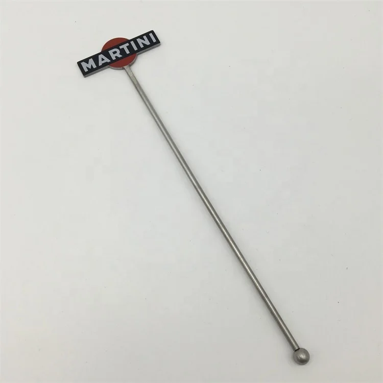 Customized Shape Logo Stainless Steel Bar Tools Cocktail Drinks Coffee Latte Rod Mixing Twisted Stirrer Swizzle Stick Picks