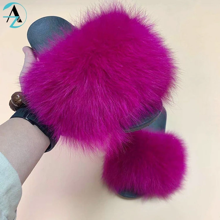 
Custom logo summer woman fluffy fur bed slipper heel fuzzy fluffy furry fur slippers 