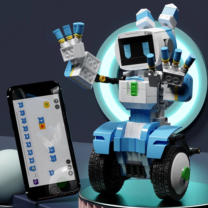 Popular Child Phone Control Eletronie USB Charging Walking  Programing Chain Linkage Smart Robot Toys