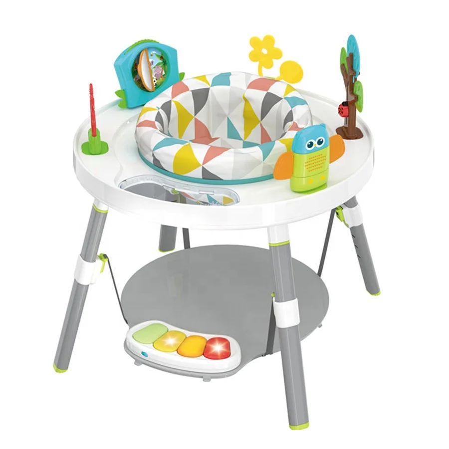 Multi-functional baby jumping chair jumper toy toddler activity center and play table baby bouncer push walker with lights music