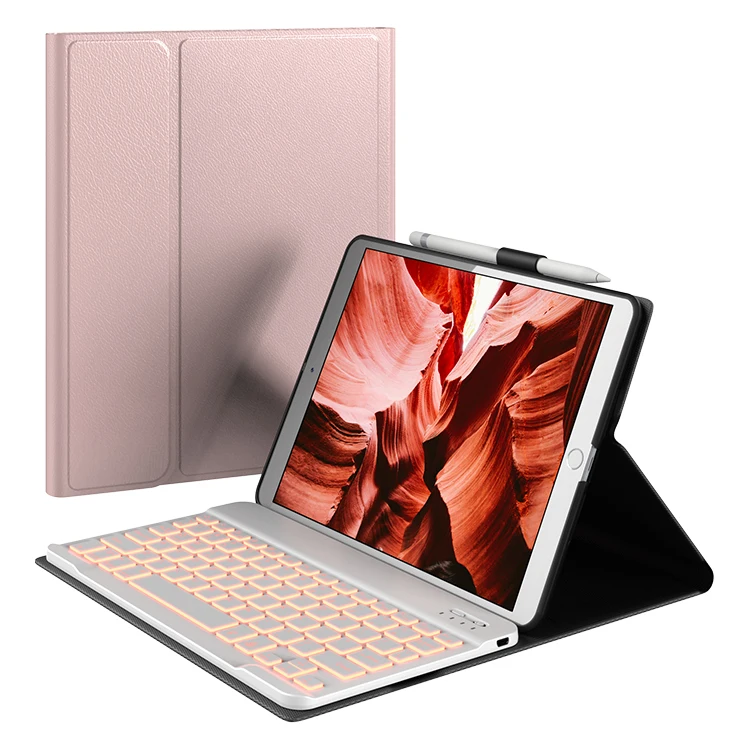 
newest 360 degree rotatable ultra-thin wireless keyboard case for ipad 8th 10.2 2 2020 keyboard case with magic touchpad 