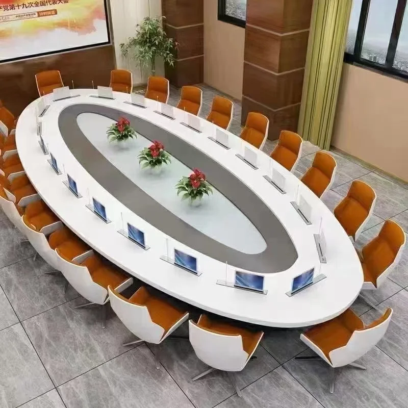 Customized 12inches Conference Table Round Shape Meeting Room Furniture Training Table