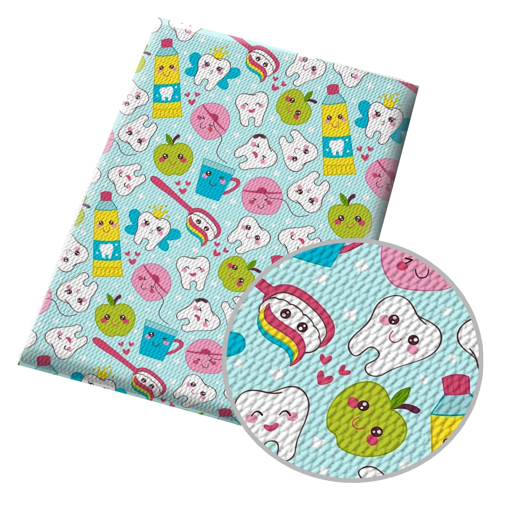 Wholesale Medical Teeth Series  Printed  Bubble  Fabric For Home Decoration