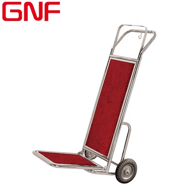 Складная металлическая багажная тележка GNF для вестибюля отеля Золотая