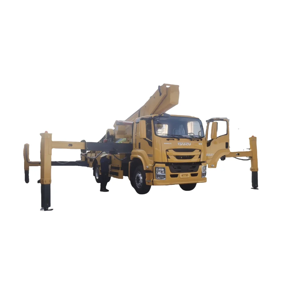 ISUZU GIGA straight arm aerial work  truck with FPR boom and  Bucket