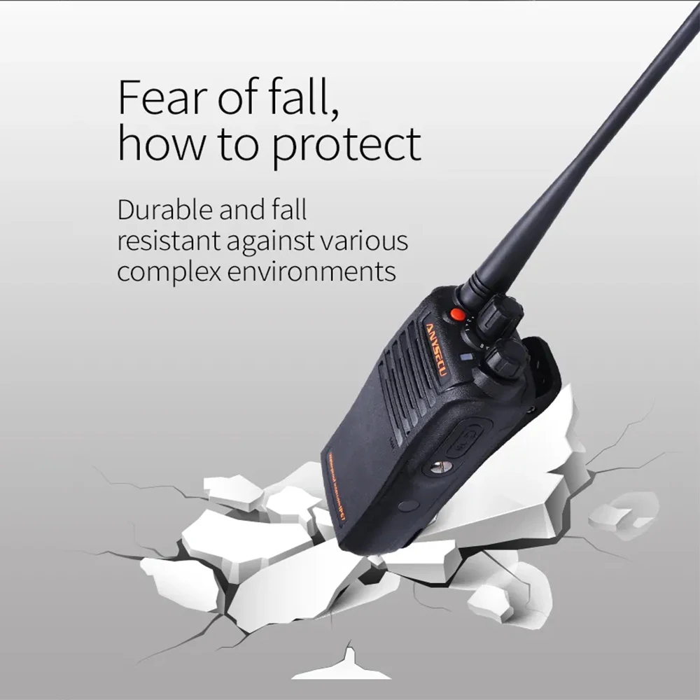 Anysecu IP67 Waterproof Analog Walkie Talkie WP-67 UHF 400-470MHz with Desktop Charger 16 Channels Water-proof WP67