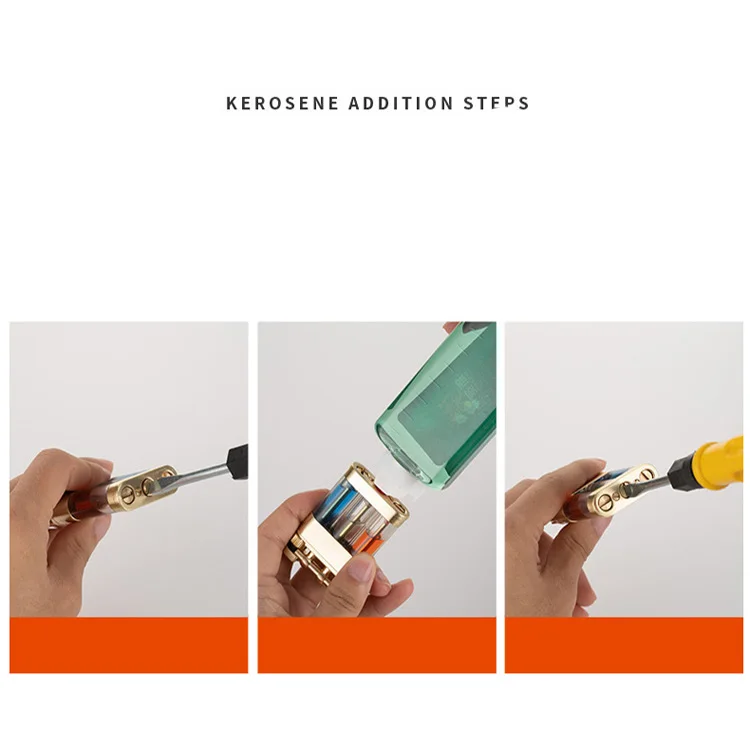 New transparent oil silos vintage kerosene lighter retro Grinding wheel gift lighter