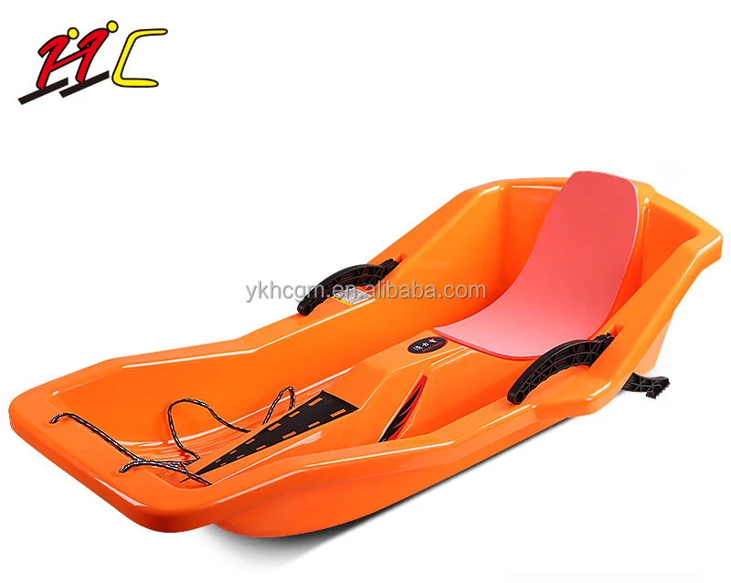 Hot selling plastic Snow Sled, Sledges & Toboggans Heavy Duty Sledge Toboggan Sleigh Sled Plastic Unisex Ski Fun Board