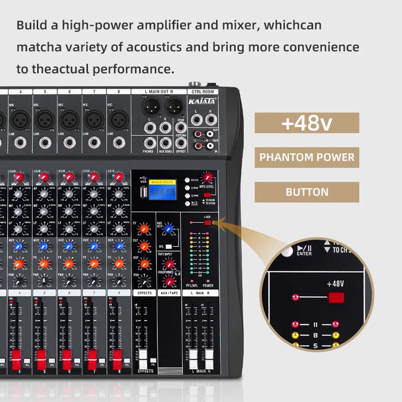 KAIKA CT8-6 8 Channels  dj controller/audio console mixer mixer audio professional