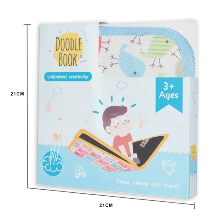Factory Direct Doodle Book With 6 Pens Pp Board Dust-free Chalk Drawing Book