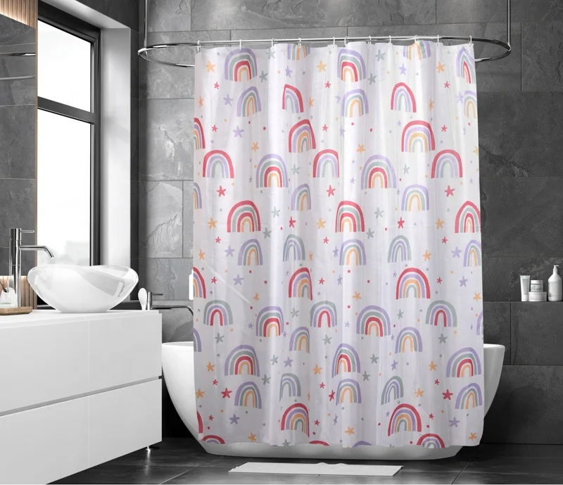 Custom 72x84 Polyester Waterproof Shower Curtain Set Classy Bath Curtains for Bathroom Use