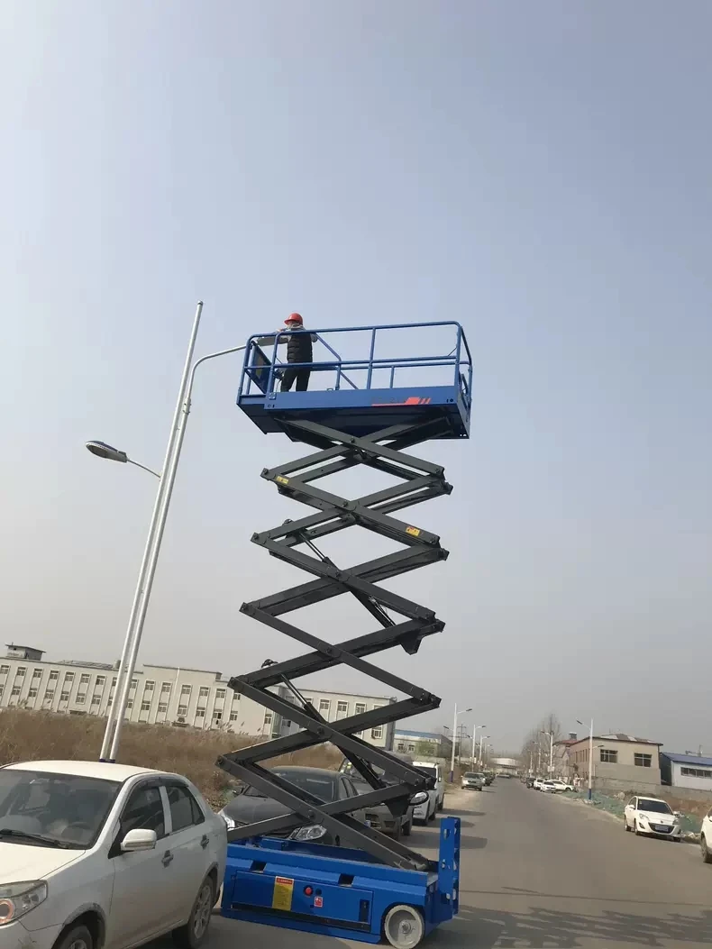 New type  4M 6M 8M 10M 12M Scissor Lift Pallet Truck, Mobile Hydraulic Electric Lift Platform Table