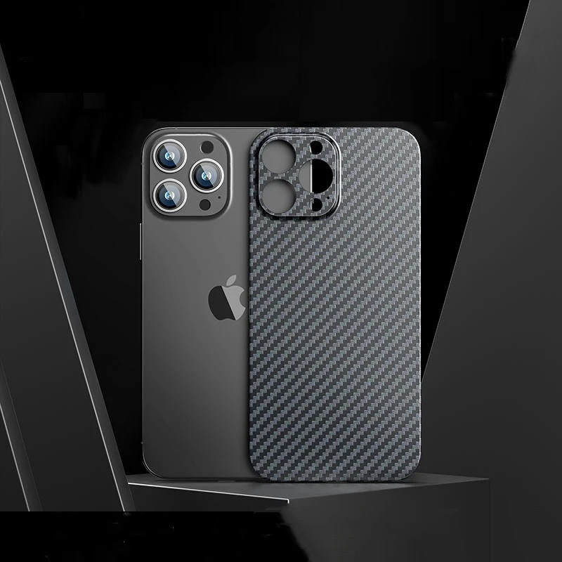Factory Price Ultra Thin  Aramid Fiber Phone Case  Compatible With Mag safe For iPhone 14 Pro Plus Pro Max Blak/Grey Twill