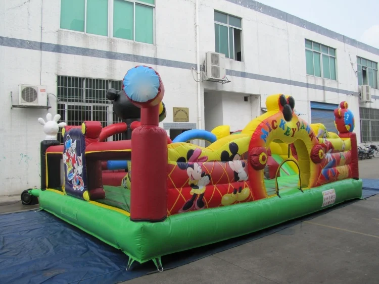 Inflatable Mickey mouse cartoon trampoline theme game park air playground for kids