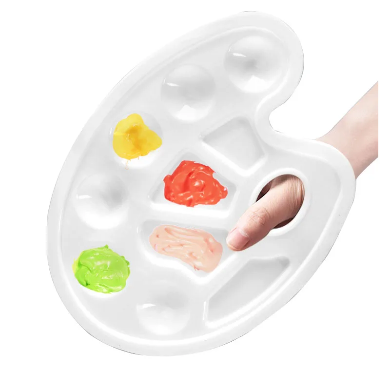 Hot Sale Cheap Plastic Oval Shape Durable Drawing Oil Paint Palette for Artist Student