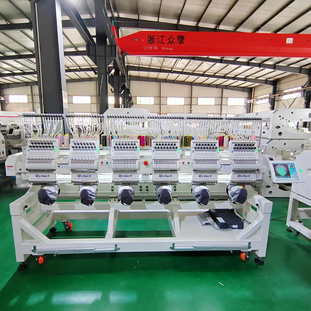 Высокоэффективная многофункциональная шапка 1200 об/мин с логотипом на рубашке вышивальная машина 6 головками