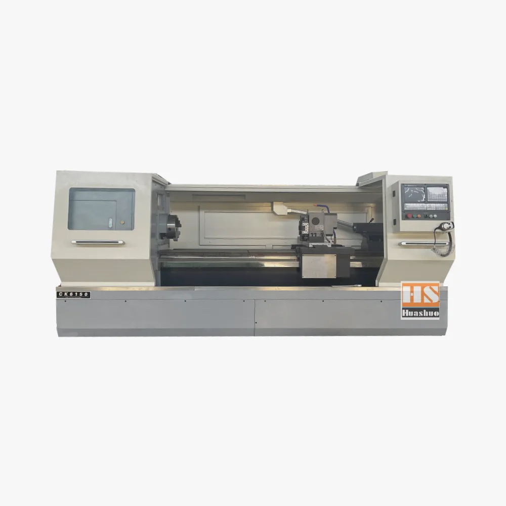 CK6150 flat bed cnc lathe Fanuc control cnc horizontal lathe 8-station tool holder cnc lathe turning machine