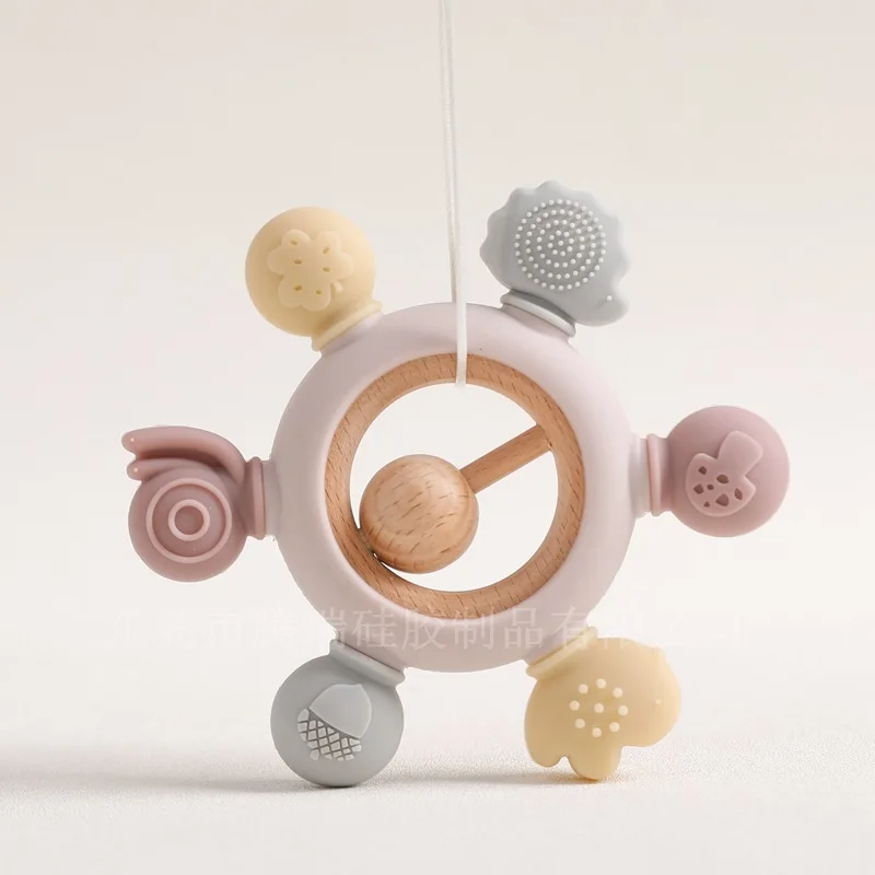 New Forest Animal Gum Silicone Bite Music Soothing Rattle Toy Baby Molar Teethers Anti-Eating Hand Product