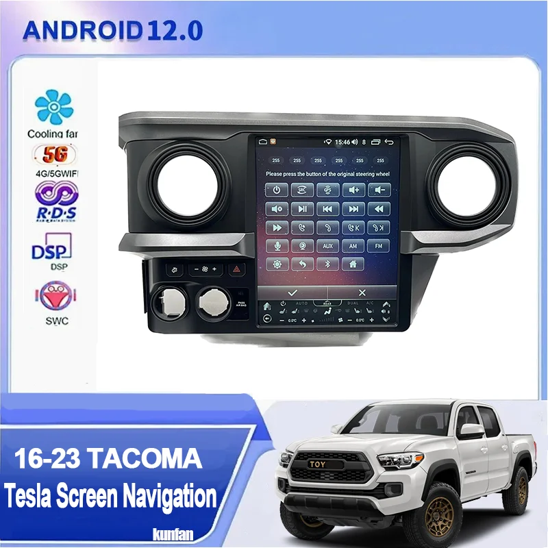 8g 128g Android Tesla Style Radio Vertical Screen For Toyota Tacoma 2016 20212023 Video Player Auto Stereo 4G GPS Navigation