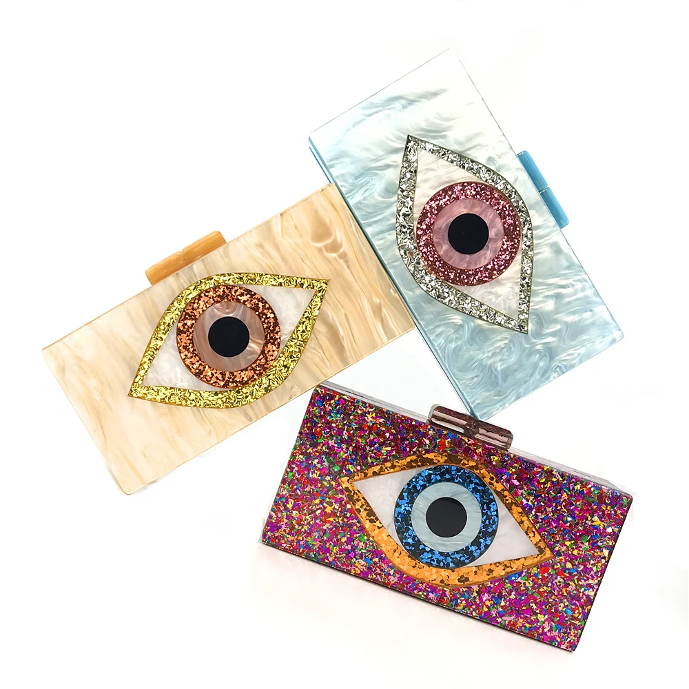 
OC4148-1Wholesale factory evening evil eye custom acrylic clutch 
