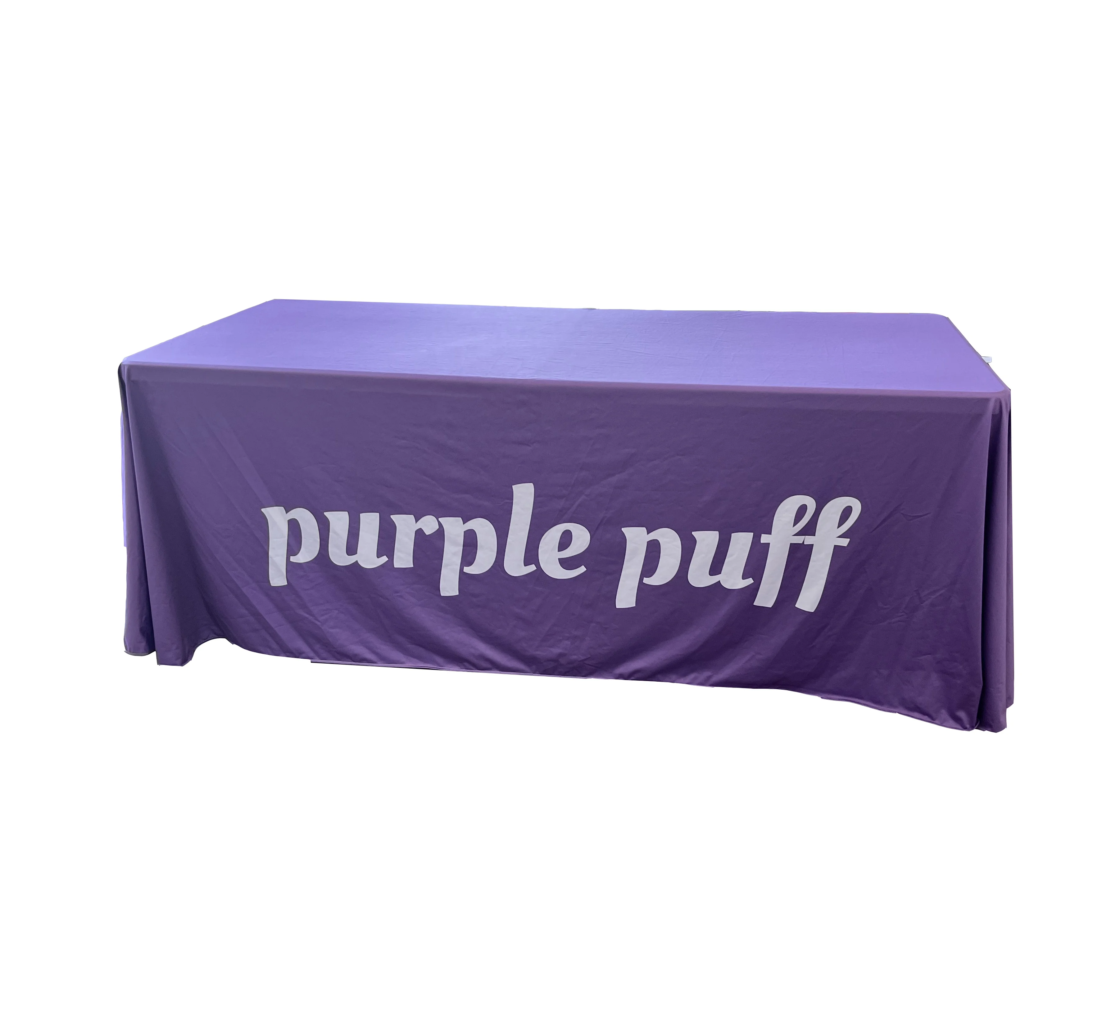 Customization Open Back Table Cloth Elastic Trade Show  Table Cover Black /White Background With Logo  Table Throw