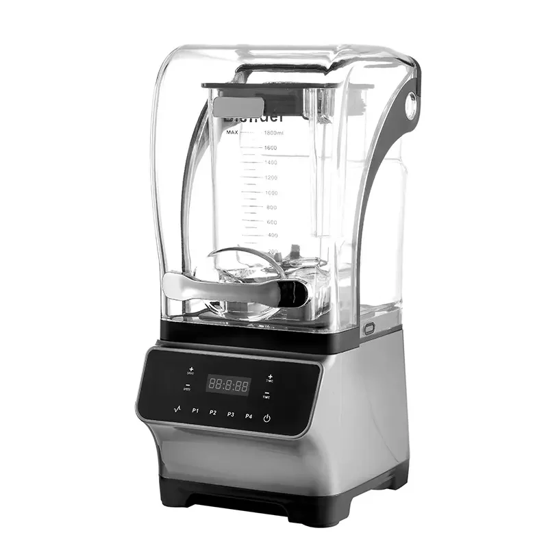 1.8LCommercial ANSI 110V Silence Commercial Sound Proof Blender Digital Strong Blender Professionnel fufu Blender Mixer Food