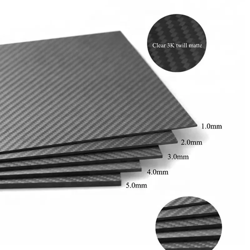 Custom Plain Weave Glossy Or Matte Carbon Fiber Sheet 3k Carbon Fiber Plate Panel Cnc Carbon Fiber Sheet