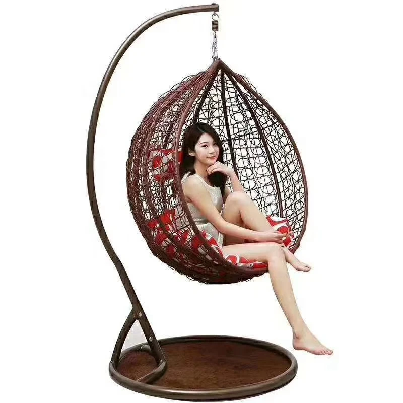 Patio sensory swing chair wicker porch swing bed cushion hanging chair double outdoor rattan