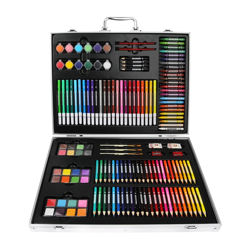 Mobee kids drawing art set Watercolor pen brush Crayon  art color pen painting art kit box for boys and girls as gift