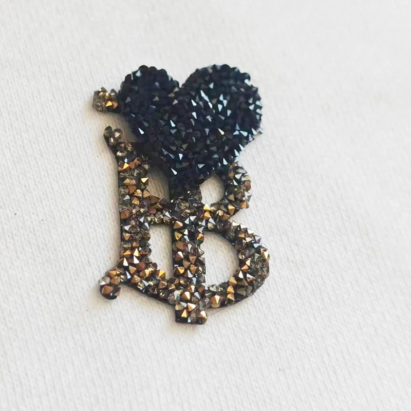 Custom Clothing Decoration Labels Hot Fix Rhinestone Motif Heat Transfer Badges for Shoes Product Sustainable Rhinestone New 12