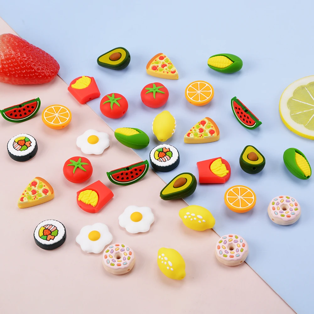 2022 Wholesale Bulk Food Grade BPA Free Baby Teething Silicone Beads For Keychain and Pacifier Chain