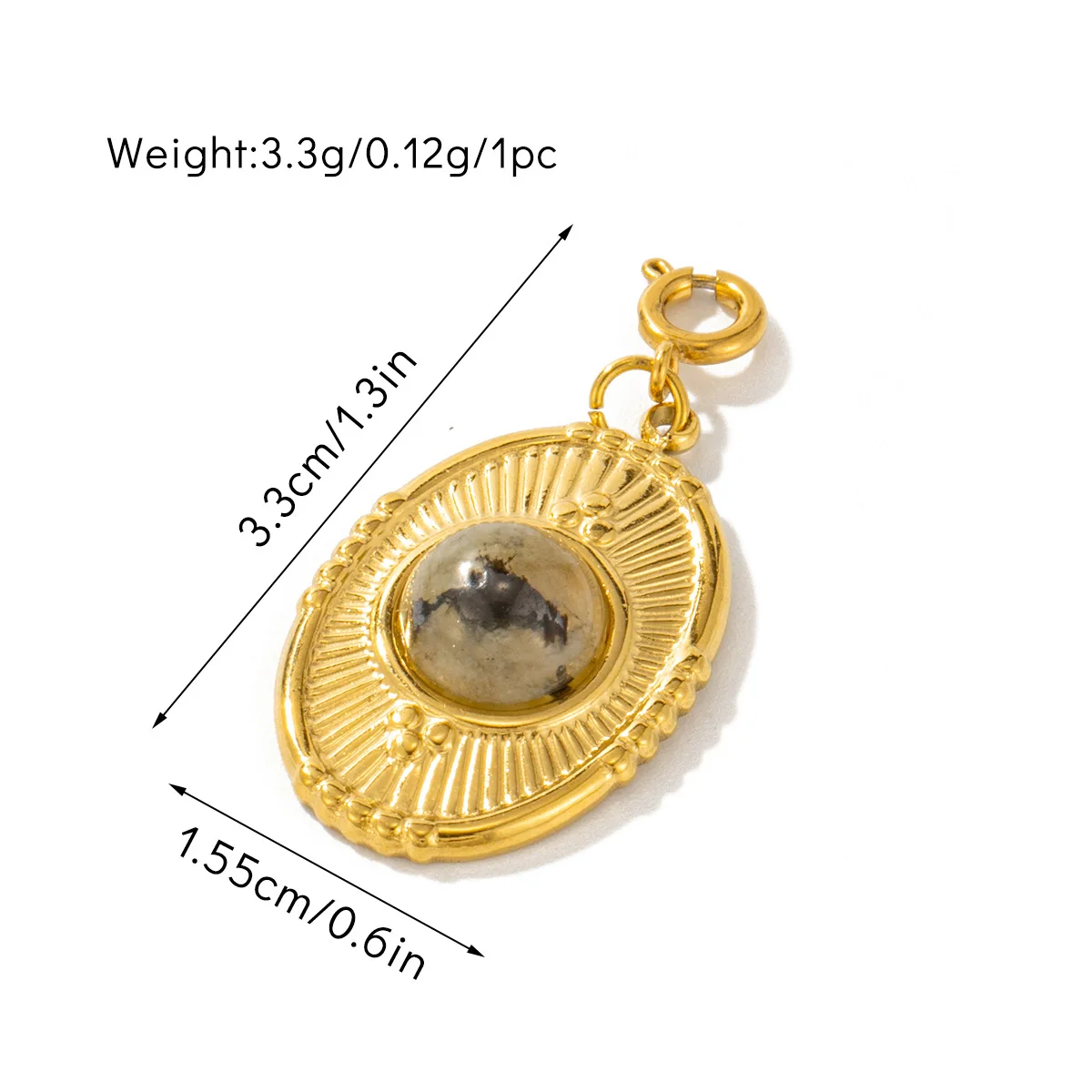 Manna New Vintage Luxury Titanium Steel Natural Stone Jade Charms And Pendants For Jewelry Making