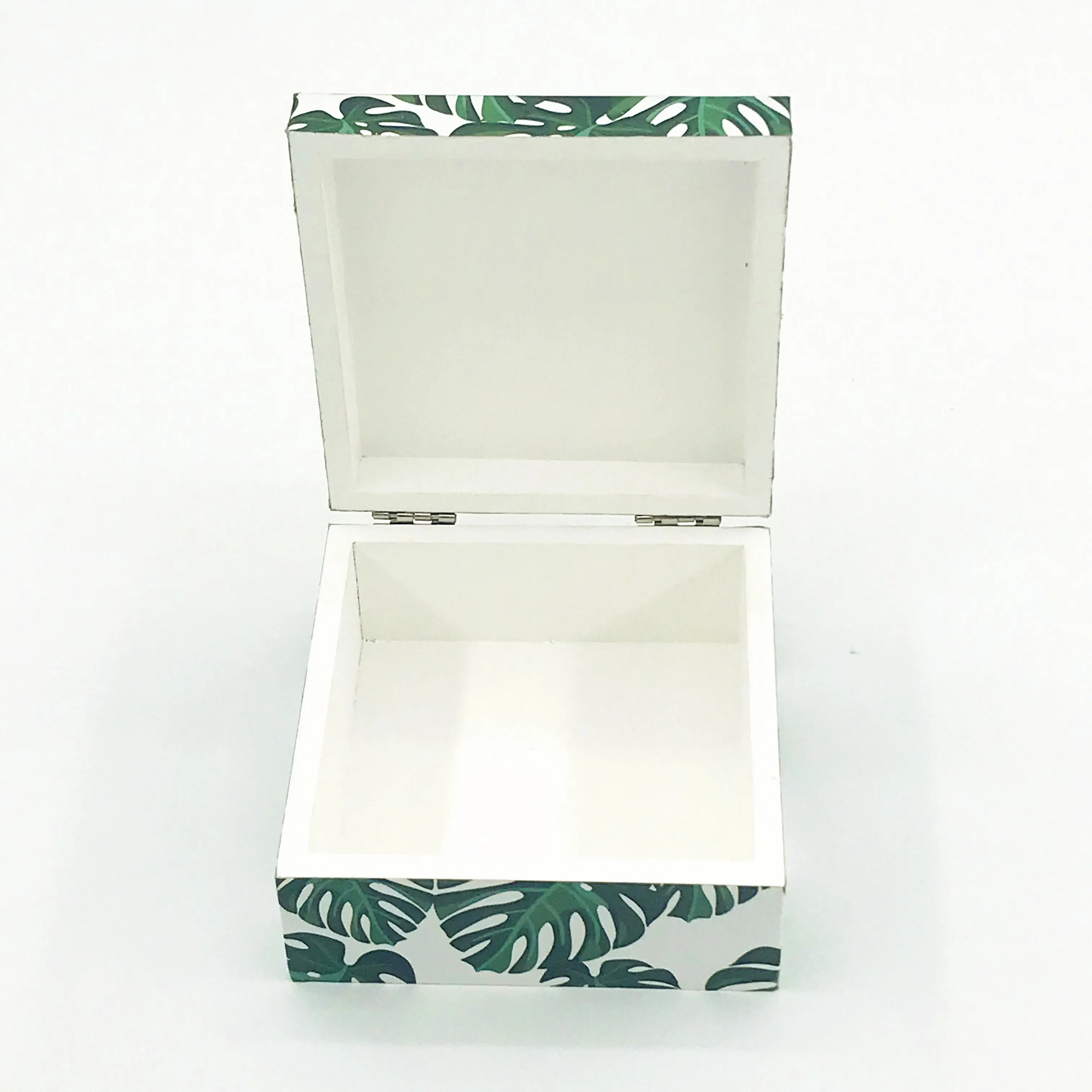 MDF printing wood storage box wooden jewelry box with DIY sticker paper