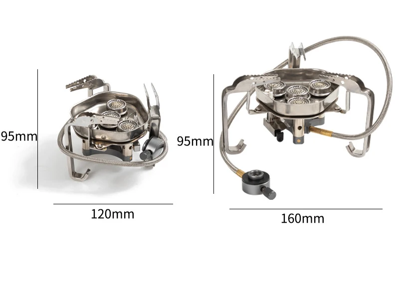S4 lightweight stainless steel 4 burners cooking foldable portable metal camping mini gas stoves