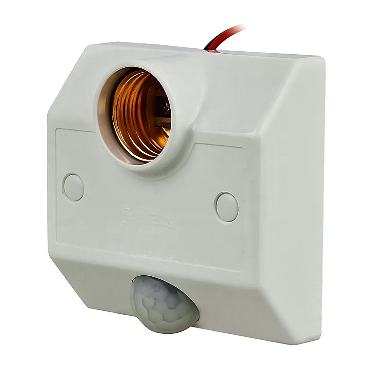 E27 PIR human motion sensor lamp holder with switch movement sensor bulb holder with adjustable