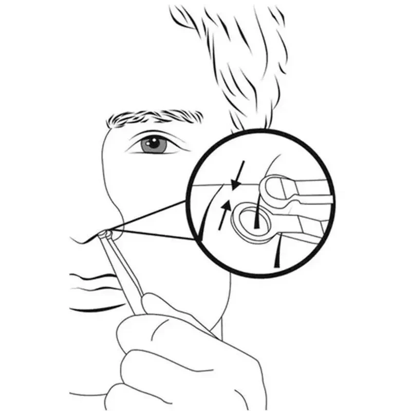 Universal Nose Hair Trimming Tweezers Stainless Steel Eyebrow Nose Hair Cut Manicure Facial Trimming Makeup Scissors Trimmer