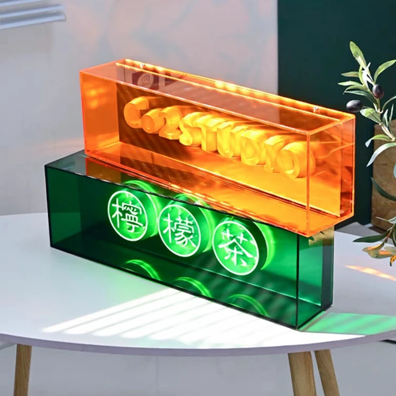 Custom Led Billboard Fashion Fluorescent Color Clear Acrylic Stand Advertising Light Box