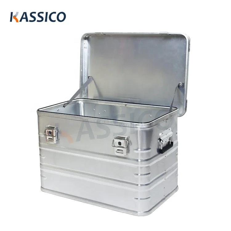 KASSICO 1.0mm Aluminum Transport Container Storage Trunk Boxes with Alu Stacking Corners