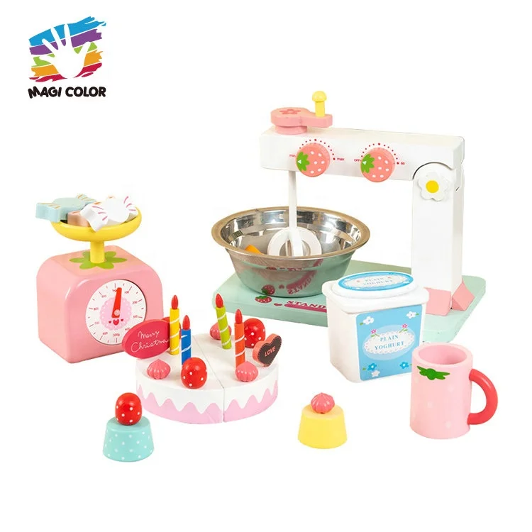 Обучающая деревянная игрушка для кухни, Миксер для тортов, игрушка для ролевых игр для детей W10D497