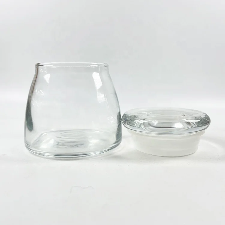 aroma candle jar clear glass aroma candle containers round diffuser candle jar glass storage tank with glass lid